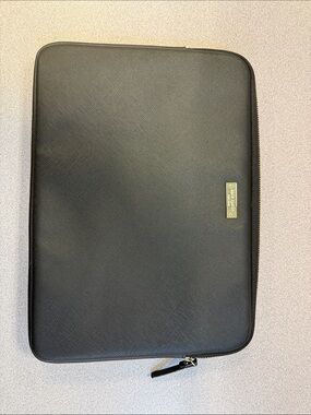 Kate Spade Black Saffiano Leather 13” Laptop Sleeve with Gold Accent